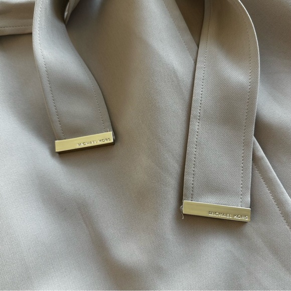 MICHAEL Michael Kors Beige Tan Spring Fall Trench Wrap Coat Gold Hardware - Picture 4 of 14